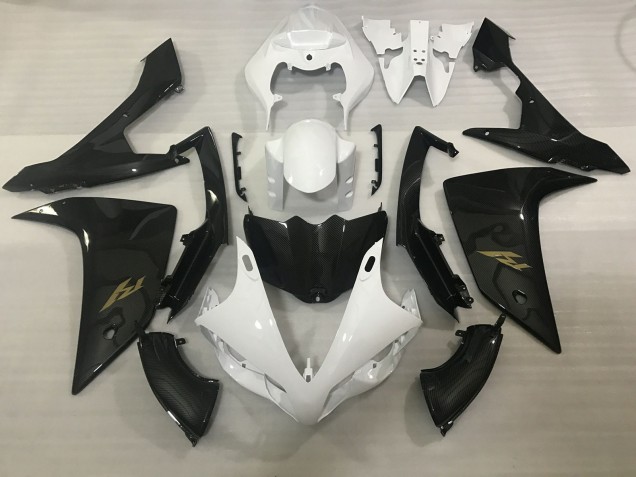 Aftermarket 2007-2008 White and Carbon Style Yamaha R1 Motorcycle Fairings