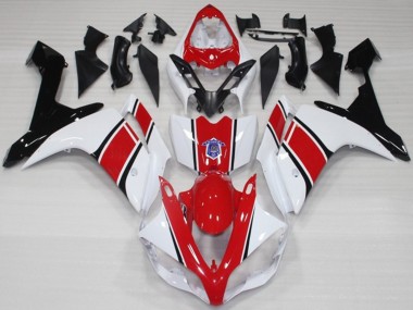 Aftermarket 2007-2008 White and Red OEM Style Gloss Yamaha R1 Motorcycle Fairings