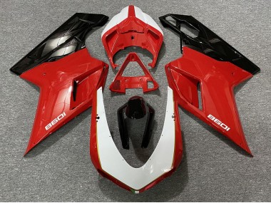 Aftermarket 2007-2012 Black Red White Ducati 848 1098 1198 Motorcycle Fairings