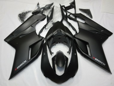 Aftermarket 2007-2012 Matte Black with Red Ducati 848 1098 1198 Motorcycle Fairings