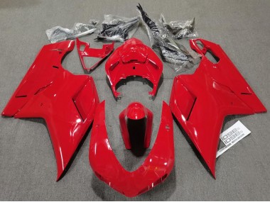 Aftermarket 2007-2012 Plain Gloss Red Ducati 848 1098 1198 Motorcycle Fairings