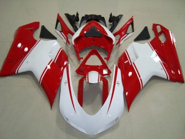 Aftermarket 2007-2012 Red and White Pin Ducati 848 1098 1198 Motorcycle Fairings