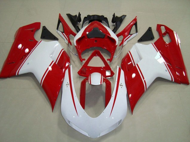 Aftermarket 2007-2012 Red and White Pin Ducati 848 1098 1198 Motorcycle Fairings