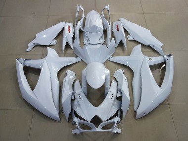 Aftermarket 2008-2010 Bright White and Red Suzuki GSXR 600-750 Motorcycle Fairings