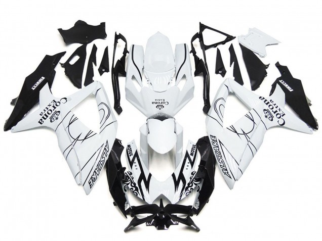 Aftermarket 2008-2010 Custom Corona Special with White Suzuki GSXR 600-750 Motorcycle Fairings