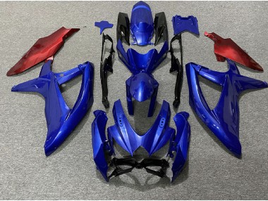 Aftermarket 2008-2010 Dark Blue and Red Suzuki GSXR 600-750 Motorcycle Fairings