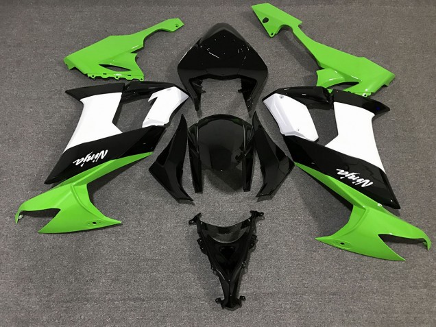 Aftermarket 2008-2010 Gloss Black & Green Kawasaki ZX10R Motorcycle Fairings