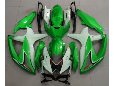 Aftermarket 2008-2010 Gloss Green & White Suzuki GSXR 600-750 Motorcycle Fairings