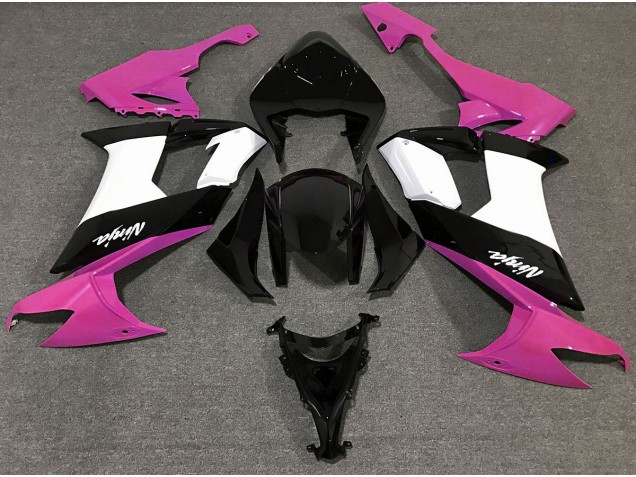 Aftermarket 2008-2010 Gloss Pink Black and White Kawasaki ZX10R Motorcycle Fairings