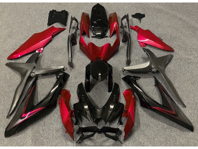 Aftermarket 2008-2010 Gloss Red & Green R Suzuki GSXR 600-750 Motorcycle Fairings