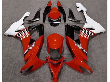 Aftermarket 2008-2010 Gloss Red and White Kawasaki ZX10R Motorcycle Fairings