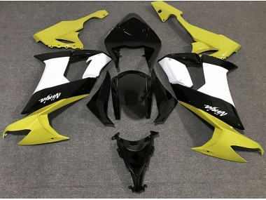 Aftermarket 2008-2010 Gloss Yellow Black and White Kawasaki ZX10R Motorcycle Fairings