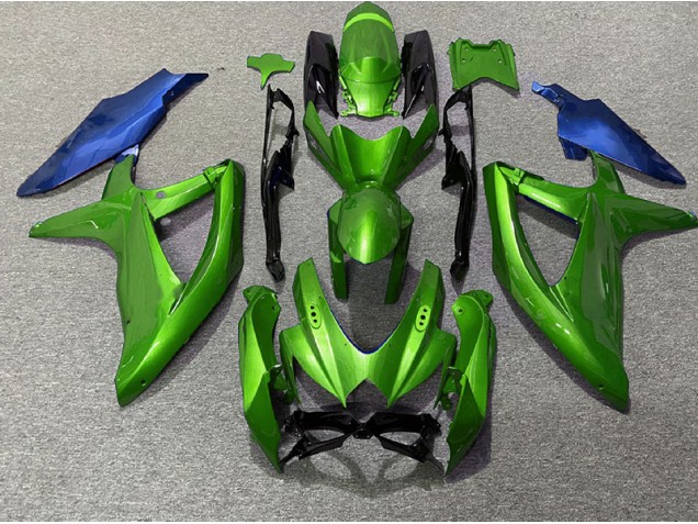 Aftermarket 2008-2010 Green and Blue Suzuki GSXR 600-750 Motorcycle Fairings