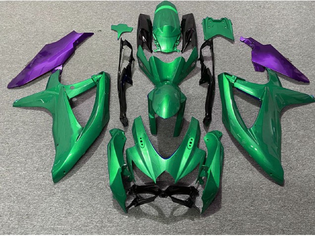 Aftermarket 2008-2010 Green and Purple Suzuki GSXR 600-750 Motorcycle Fairings