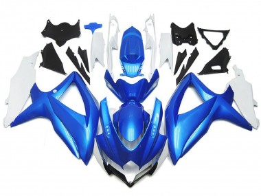 Aftermarket 2008-2010 Light Blue and White Custom Style Suzuki GSXR 600-750 Motorcycle Fairings