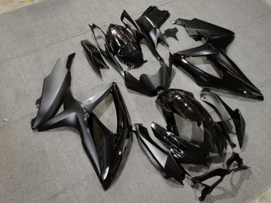 Aftermarket 2008-2010 Matte Black & Chrome Suzuki GSXR 600-750 Motorcycle Fairings