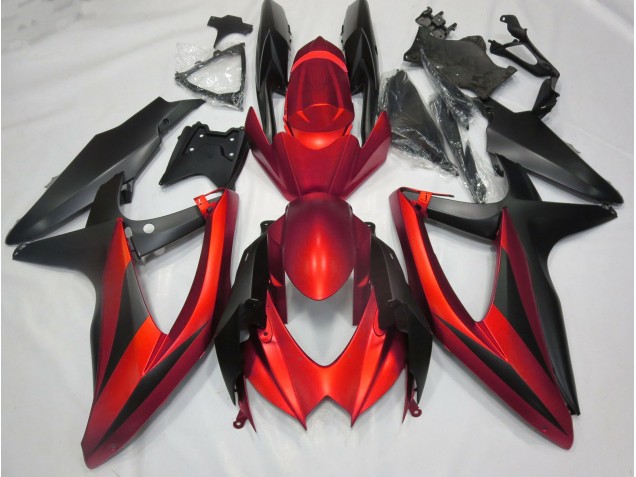 Aftermarket 2008-2010 Matte Red No R Suzuki GSXR 600-750 Motorcycle Fairings