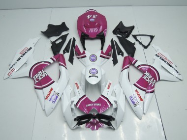 Aftermarket 2008-2010 Pink Lucky Strike Suzuki GSXR 600-750 Motorcycle Fairings