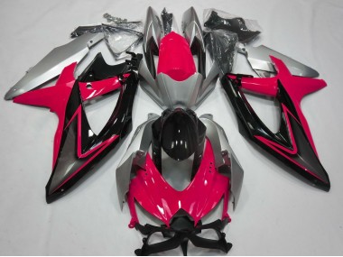 Aftermarket 2008-2010 Red and Silver Suzuki GSXR 600-750 Motorcycle Fairings