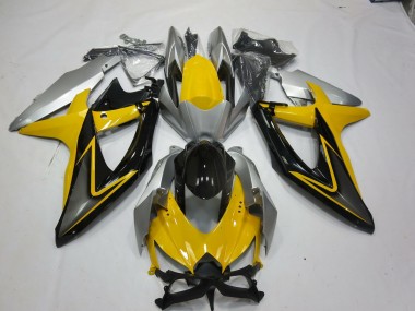 Aftermarket 2008-2010 Yellow Black Suzuki GSXR 600-750 Motorcycle Fairings