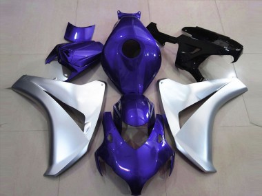 Aftermarket 2008-2011 Gloss Blue and Silver Honda CBR1000RR Motorcycle Fairings