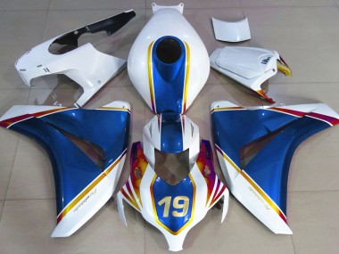 Aftermarket 2008-2011 Gloss Blue and White Honda CBR1000RR Motorcycle Fairings