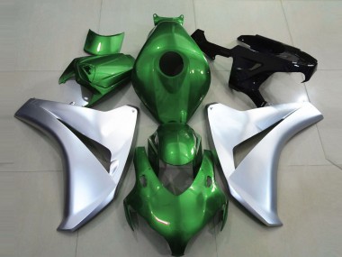 Aftermarket 2008-2011 Gloss Green and Silver Honda CBR1000RR Motorcycle Fairings