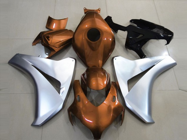 Aftermarket 2008-2011 Gloss Orange and Silver Honda CBR1000RR Motorcycle Fairings