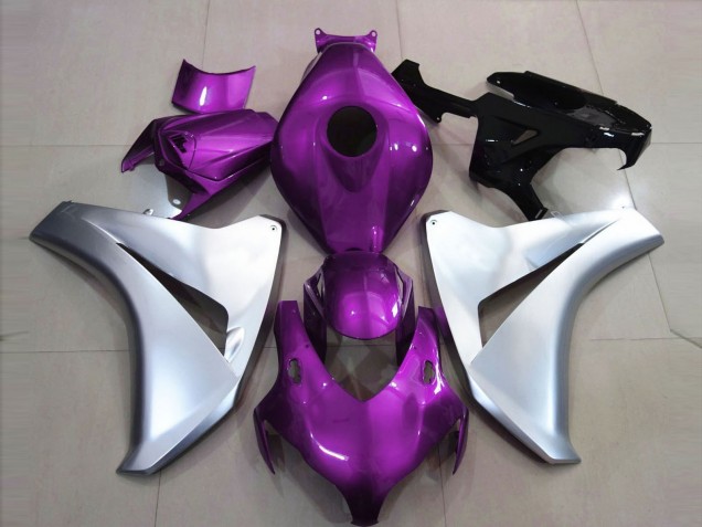 Aftermarket 2008-2011 Gloss Pink and Silver Honda CBR1000RR Motorcycle Fairings