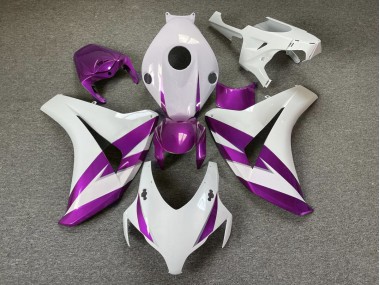 Aftermarket 2008-2011 Gloss White & Purple Trim Honda CBR1000RR Motorcycle Fairings