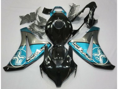 Aftermarket 2008-2011 Light Blue on Black Custom Honda CBR1000RR Motorcycle Fairings