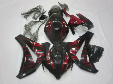 Aftermarket 2008-2011 Red Flame Honda CBR1000RR Motorcycle Fairings