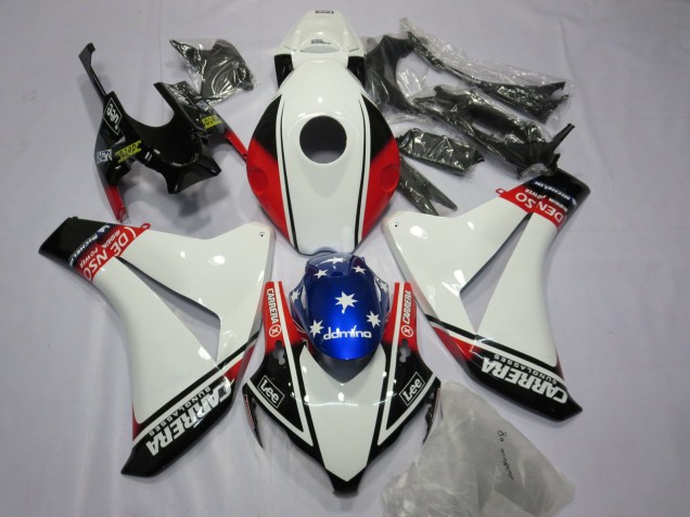 Aftermarket 2008-2011 White Carrera Honda CBR1000RR Motorcycle Fairings
