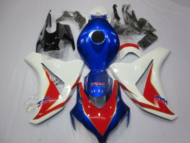 Aftermarket 2008-2011 White Red and Deep Blue Honda CBR1000RR Motorcycle Fairings