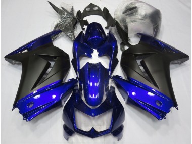 Aftermarket 2008-2013 Blue and Matte Black Kawasaki Ninja 250 Motorcycle Fairings