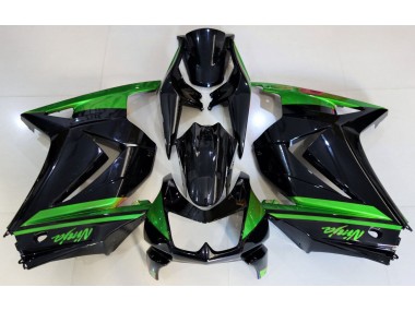 Aftermarket 2008-2013 Gloss Black & Green Kawasaki Ninja 250 Motorcycle Fairings