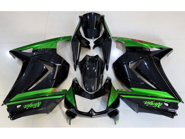 Aftermarket 2008-2013 Gloss Black & Green Kawasaki Ninja 250 Motorcycle Fairings