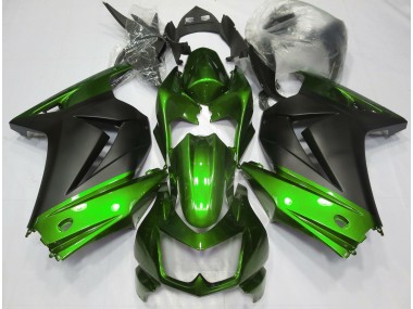 Aftermarket 2008-2013 Green and Matte Black Kawasaki Ninja 250 Motorcycle Fairings