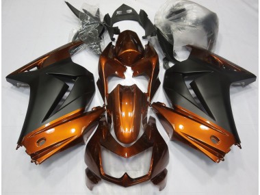 Aftermarket 2008-2013 Orange and Matte Black Kawasaki Ninja 250 Motorcycle Fairings