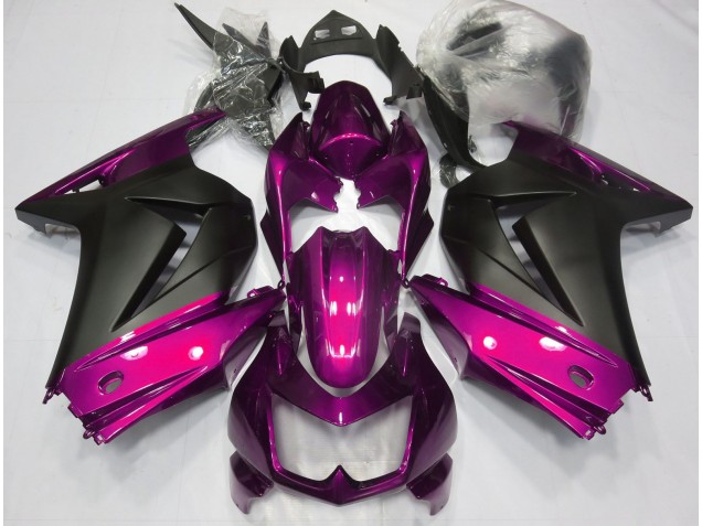 Aftermarket 2008-2013 Pink and Matte Black Kawasaki Ninja 250 Motorcycle Fairings