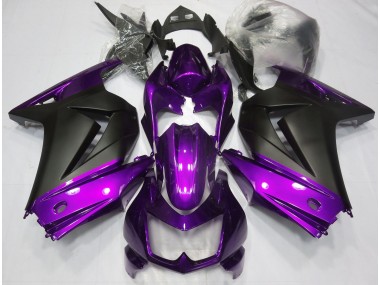 Aftermarket 2008-2013 Purple and Matte Black Kawasaki Ninja 250 Motorcycle Fairings