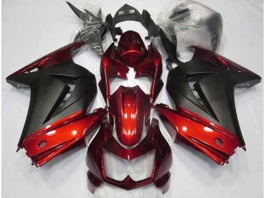 Aftermarket 2008-2013 Red and Matte Black Kawasaki Ninja 250 Motorcycle Fairings