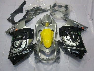 Aftermarket 2008-2013 Silver and Black Kawasaki Ninja 250 Motorcycle Fairings