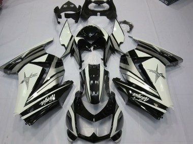 Aftermarket 2008-2013 White Silver Star Kawasaki Ninja 250 Motorcycle Fairings