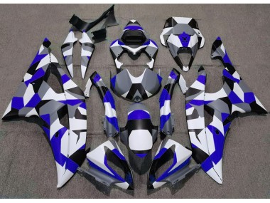 Aftermarket 2008-2016 Blue Camo Plain Yamaha R6 Motorcycle Fairings