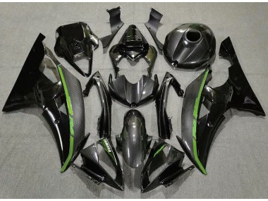 Aftermarket 2008-2016 Carbon Fiber & Green Yamaha R6 Motorcycle Fairings