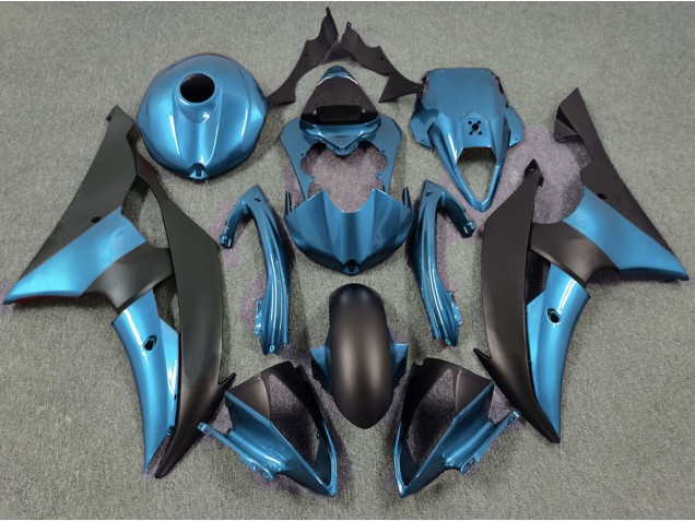 Aftermarket 2008-2016 Electric Blue and Matte Black Yamaha R6 Motorcycle Fairings