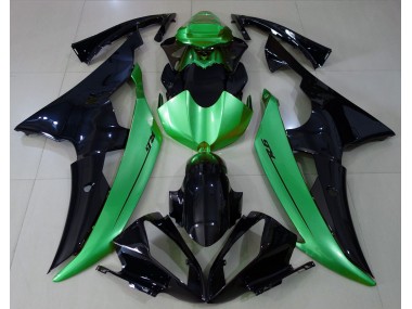 Aftermarket 2008-2016 Gloss Black & Light Green Yamaha R6 Motorcycle Fairings