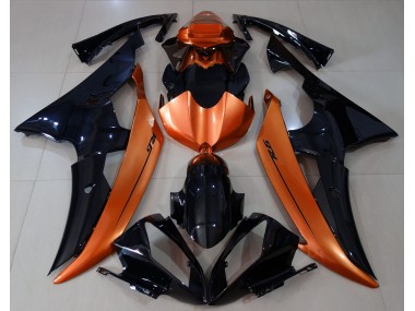 Aftermarket 2008-2016 Gloss Black & Light Orange Yamaha R6 Motorcycle Fairings