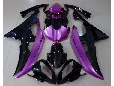 Aftermarket 2008-2016 Gloss Black & Rose Purple Yamaha R6 Motorcycle Fairings